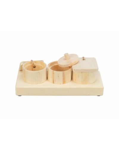 Trixie Distributeur de Friandises 2 en 1 en Bois | Jeu de Divertissement pour Animaux de Compagnie
