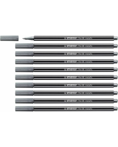 Rotuladores Stabilo Pen 68 Metallic, Paquete de 10, Efecto Metalizado
