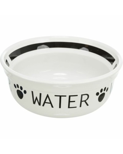 Trixie Dog Bowl 600 ml, Black and White Design, Pet Food or Water Bowl
