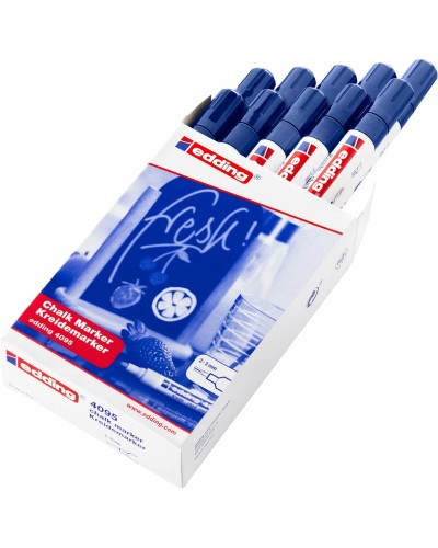 Marqueurs Craie Liquide Edding 4095 - Bleu Clair - Lot de 10
