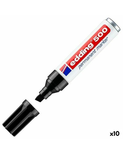Marcatore Permanente Edding 500 Nero, Confezione da 10