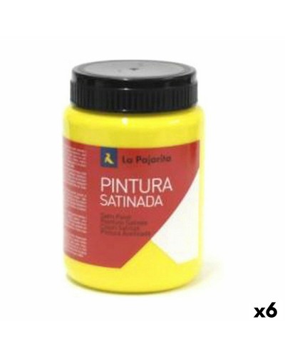 La Pajarita Pintura Témpera Amarillo Satén 35ml para Niños y Escuela (Set de 6)
