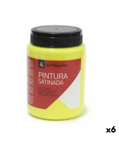 La Pajarita Peinture Tempera Jaune, Lot de 6 Pinceaux Plats pour Activités Scolaires
