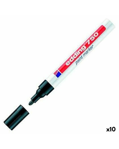 Permanente markeerstift Edding 750 Zwart (10 Stuks)