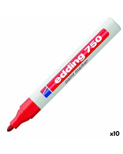 Permanente markeerstift Edding 750 Rood (10 Stuks)