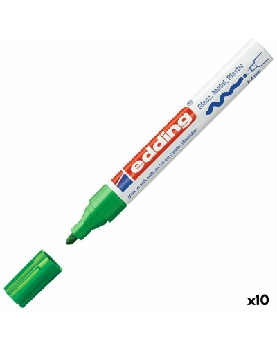 Marqueur Permanent Edding 750 Vert, Lot de 10
