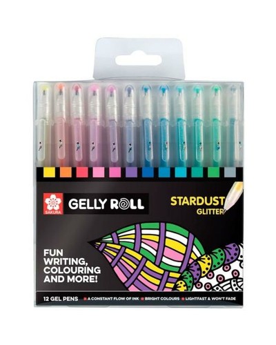 Talens Sakura Stardust Glitter Pen: 12 sortierte Stifte für funkelnde Designs.
