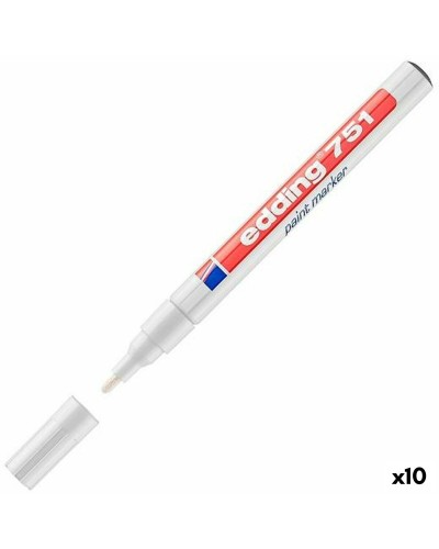 Permanenttimarkkeri Edding E751 Valkoinen (10 osaa)