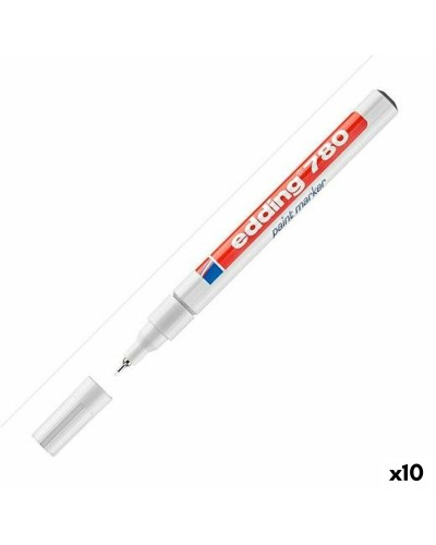 Marqueur permanent Edding 780 : Blanc, 10 unités, longue durée
