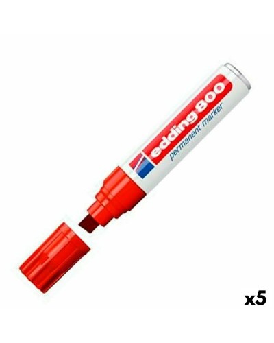 Permanente markeerstift Edding 800 Rood (5 Stuks)