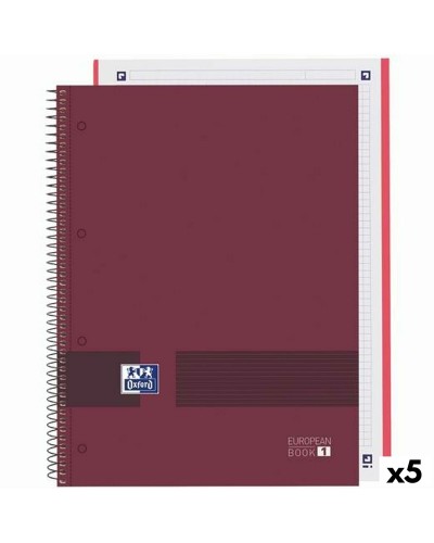 Quaderno Oxford Write&Erase A4 Bordeaux, Confezione da 5