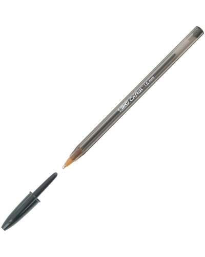 Bic Cristal Large Bolígrafo Negro, Punta 0,42 mm, Paquete de 50
