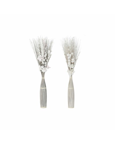 Trockenblumenstrauß DKD Home Decor Grau/Weiß, 40x40x150 cm (2er-Pack)
