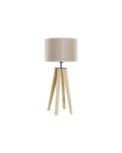 DKD Home Decor Table Lamp in Brown Beige Wood, 30 x 30 x 69 cm, 220 V 50 W
