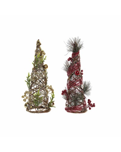 Weihnachtsbaum DKD Home Decor Rattan 2 Stück (16x16x41 cm)
