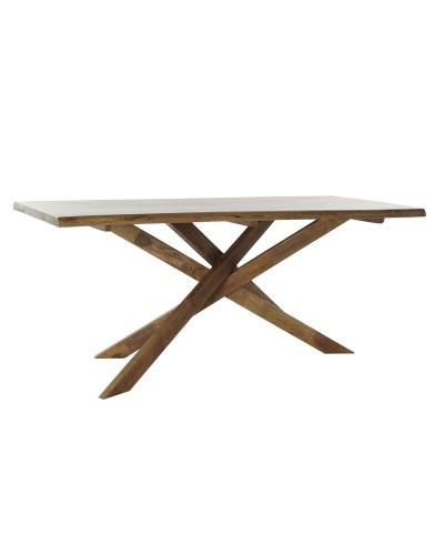 DKD Home Decor Tavolo da Pranzo in Legno di Noce Naturale 180x86x76cm
