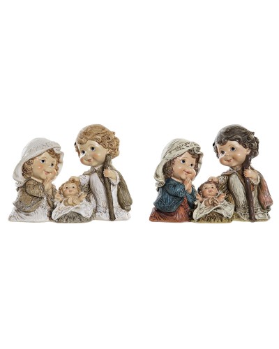 Christmas Nativity Scene DKD Home Decor Resin (2 Pieces) | 16 x 9 x 12 cm | Multicoloured Christmas Decoration
