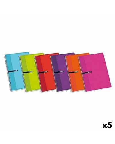 Quaderno Multicolore Enri Din A4, 80 Pagine (Confezione da 5)