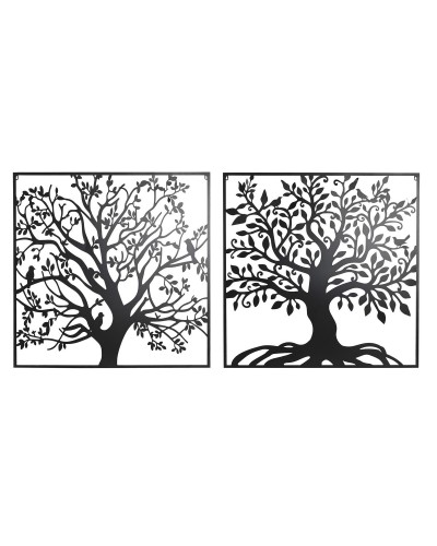 Decoración de Pared DKD Home Decor, Árbol Metal, 98 x 1 x 98 cm, Set de 2
