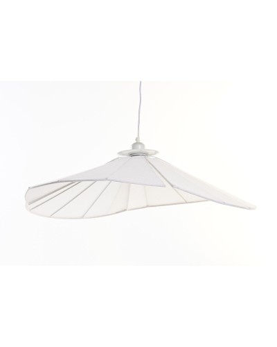 Lámpara de Techo DKD Home Decor de Metal y Lino Blanco | 50 W | 68 x 68 x 21 cm
