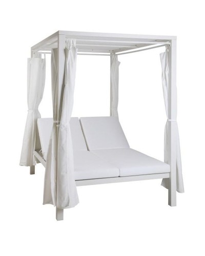 Gartenliege DKD Home Decor Weiß Aluminium - 148 x 188 x 205 cm
