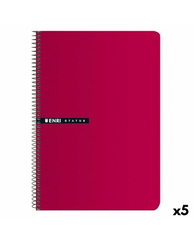 ENRI A5 Red Notebook (15.5 x 21.5 cm) - Pack of 5
