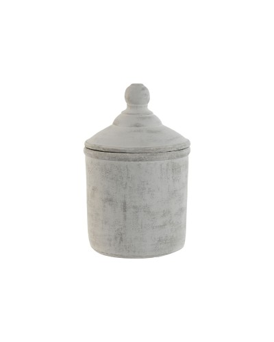 ESPRIT Vase in Grey Cement, 19 x 19 x 31 cm, Oriental Design, Interior Decoration
