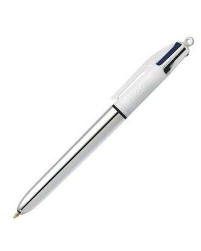 Pen Bic Shine Silver Wit Zilverkleurig (12 Onderdelen)