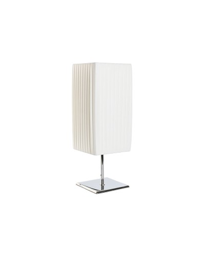 Bureaulamp Home ESPRIT Wit Zilverkleurig Polyethyleen Ijzer 50 W 220 V 15 x 15 x 43 cm