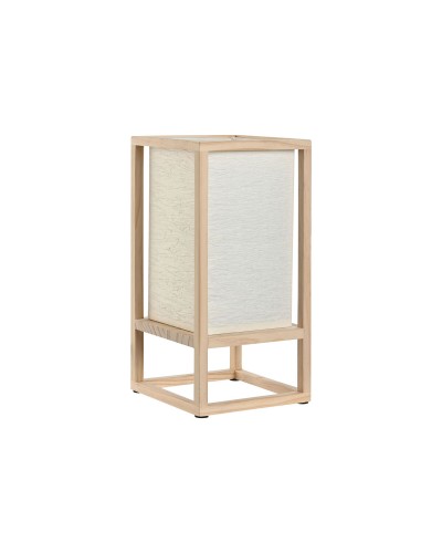 Bordslampa Home ESPRIT Vit Brun Naturell Furu 220 V 12 x 12 x 25 cm