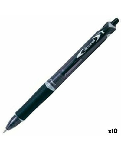 Pilot Acroball Penne Nero 0,4mm (Confezione da 10) | Scrittura Liscia e Precisa