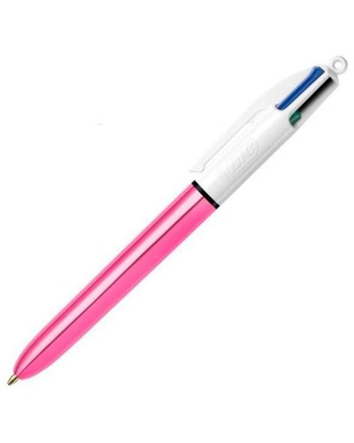 Penna Bic Shine Silver Vit Rosa (12 Delar)