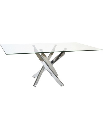 Eettafel DKD Home Decor Transparant Metaal Kristal 150 x 90 x 75 cm