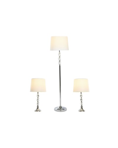 Home ESPRIT Floor Lamp Silver 50 W - Set of 3 - 35 x 35 x 150 cm
