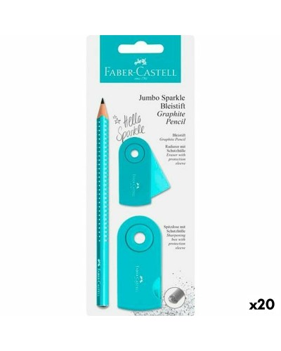 Faber-Castell Turquoise Pencils (3 Pieces), Pack of 20
