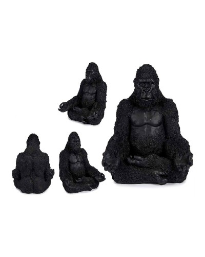 Statua Gorilla Nera Decorativa - 19 x 26,5 x 22 cm