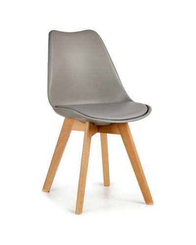 Chaise de Salle à Manger Gris Marron Clair Bois Plastique (48 x 43 x 82 cm)