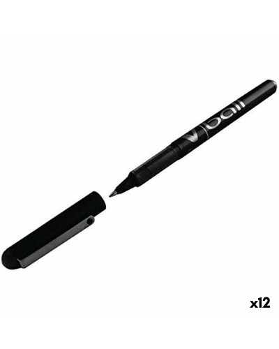 Penna a sfera Pilot BL-VB-5 nera con punta fine da 0,3 mm (confezione da 12)