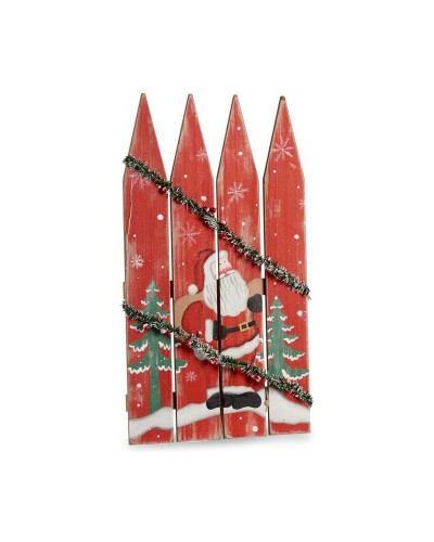 Skylt Tomte Staket 34,7 x 4 x 60 cm Röd Vit Grön Plast Trä MDF