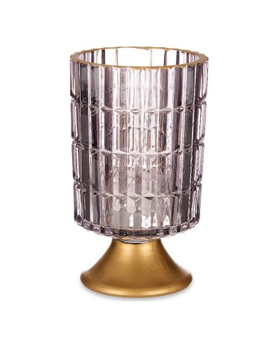 Lampe torche LED Métal Gris Doré Verre, 10,7 x 18 cm, Éclairage Élégant
