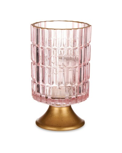 LED-Taschenlampe Streifen Roségold Glas | 10,7 x 18 cm | Tisch- und Wandleuchte
