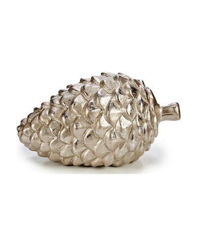 Dekorative Ananas-Statue aus Keramik, 16 cm, Silber und Gold
