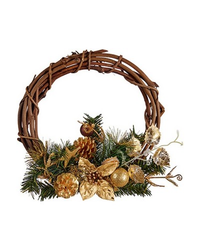 Guirnalda Navideña de Madera y Plástico 30 cm - Decoraciones Festivas para Casa y Árbol
