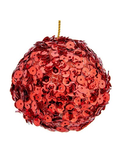 Bolas de Navidad Rojas de Plástico de 10 cm, Paquete de 6
