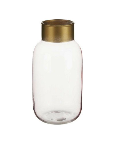 Aiden Home Pink Gold Glass Vase (11.5 x 24 x 11.5 cm) for Plants and Decorative Elements
