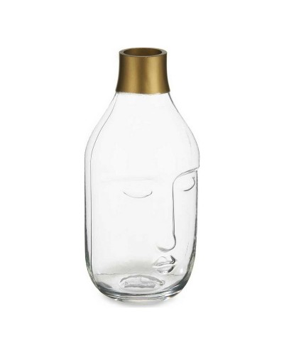 Vase Visage Transparent en Verre | 11 x 24,5 x 12 cm | Décoration Intérieure
