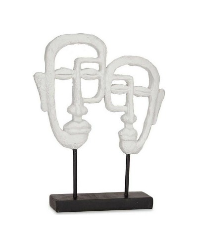 Decorative Face Statue in White Polyresin (27x32.5x10.5cm)
