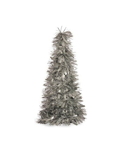 Kerstboom Mat Klatergoud 18 x 18 x 45,5 cm Zilverkleurig Plastic Polypropyleen