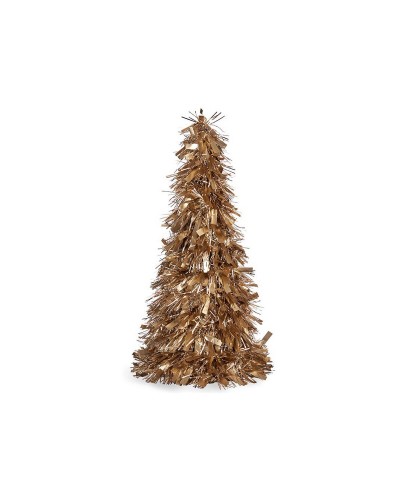 Christmas Tree Mat Tinsel Golden White 18 x 18 x 45.5 cm in Polypropylene Plastic
