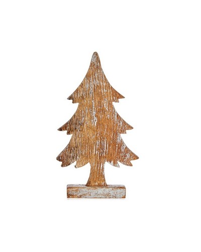 Weihnachtsbaum aus Holz, braun-silberfarben, 5 x 31 x 15 cm, Weihnachtsdekoration
